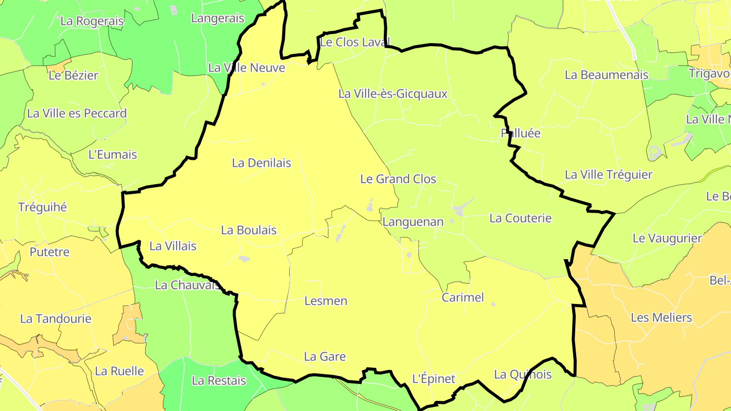 Carte des prix de l'immobilier Languenan