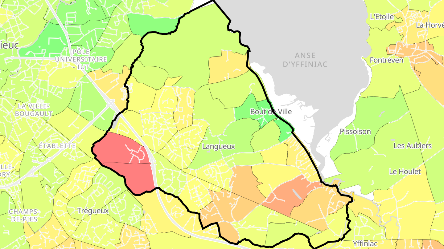 Carte des prix de l'immobilier Langueux