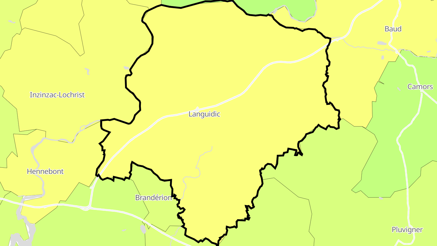 Carte des prix de l'immobilier Languidic