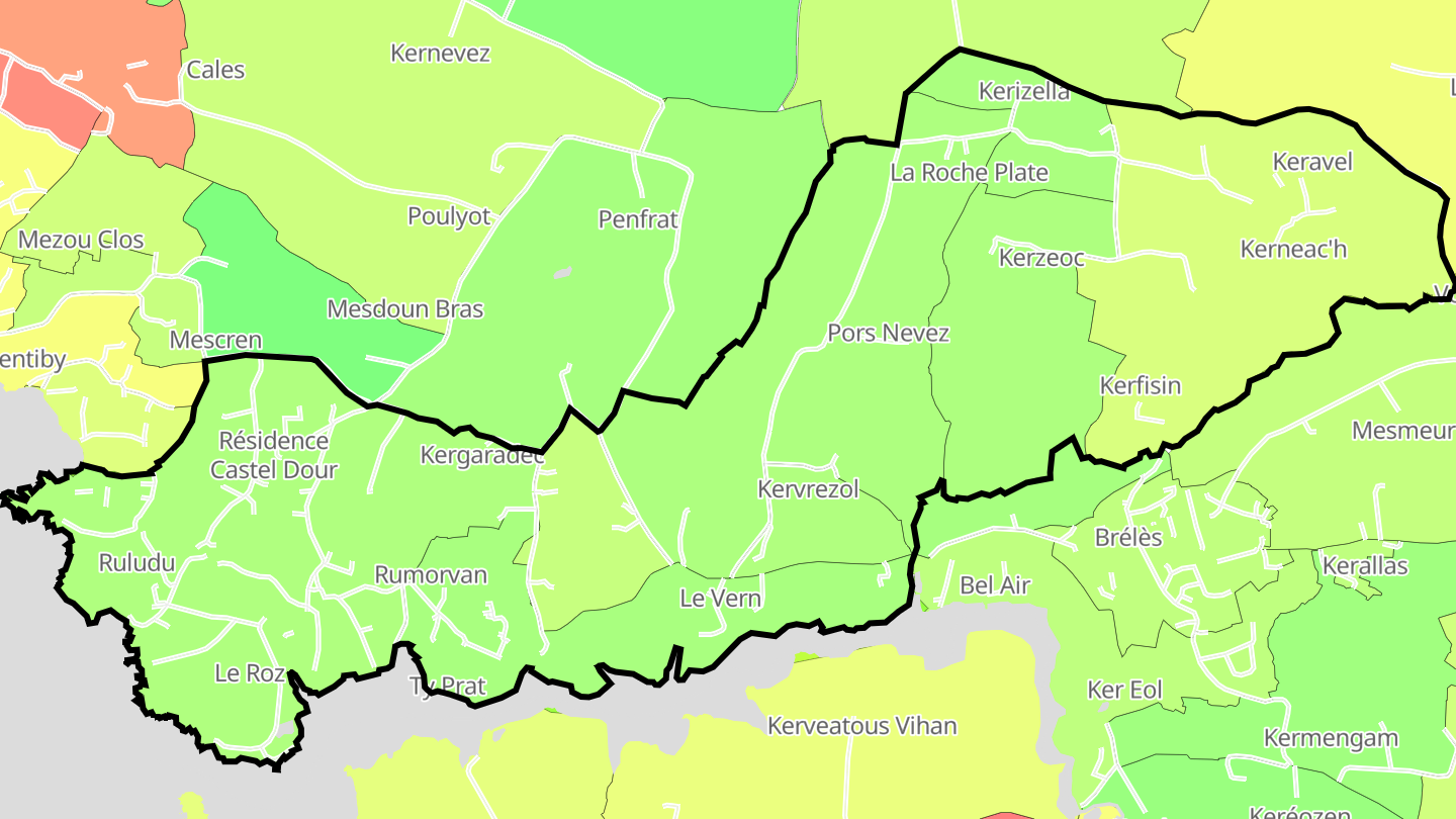 Carte des prix de l'immobilier Lanildut
