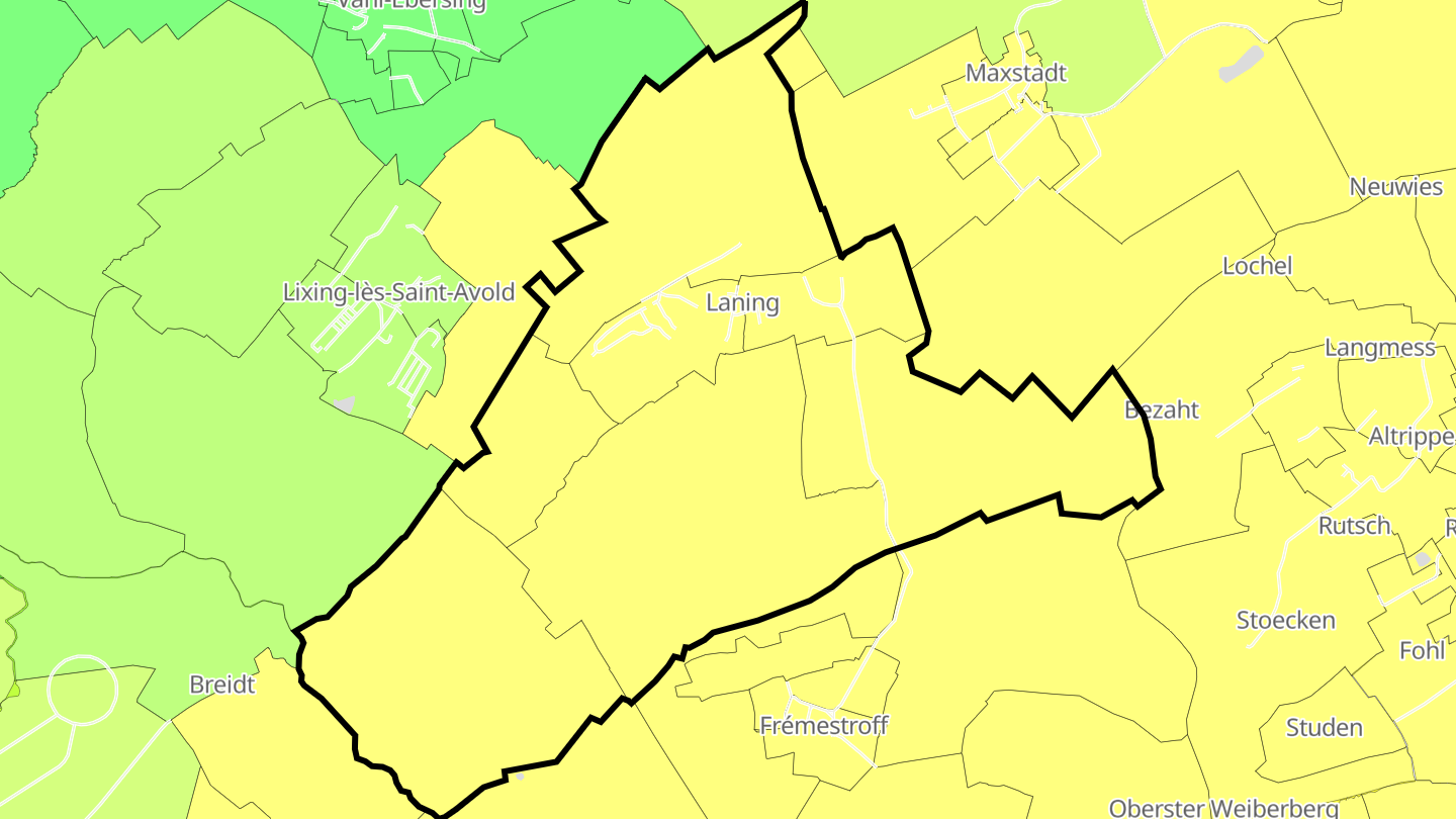 Carte des prix de l'immobilier Laning