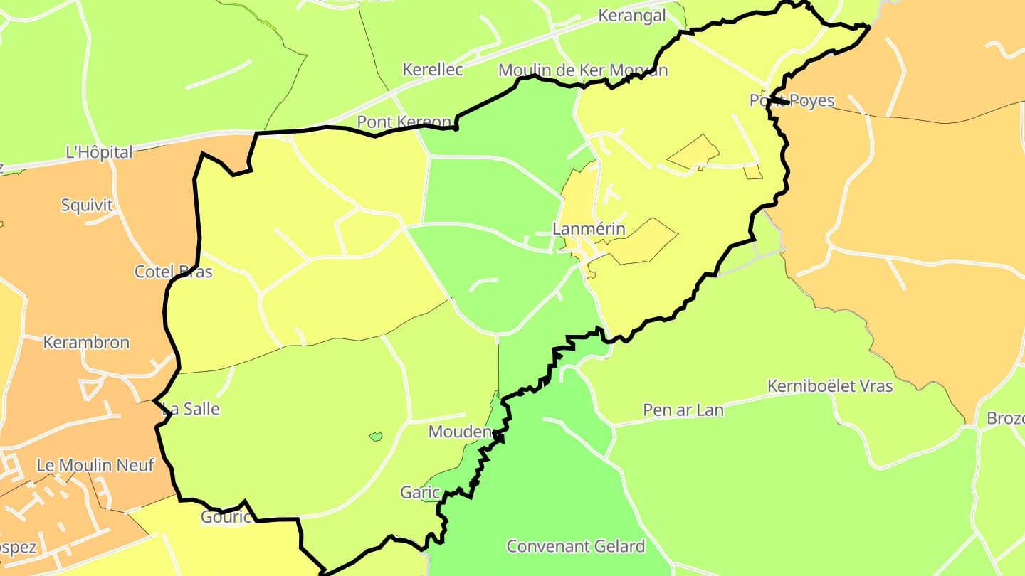 Carte des prix de l'immobilier Lanmérin