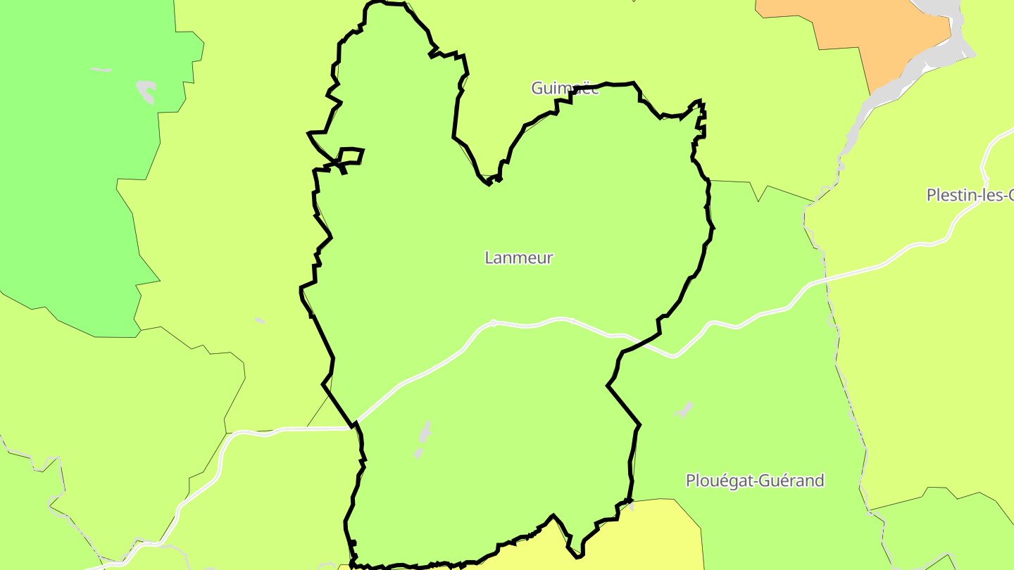 Carte des prix de l'immobilier Lanmeur