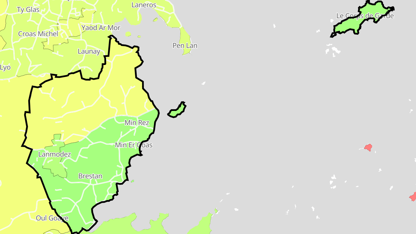 Carte des prix de l'immobilier Lanmodez