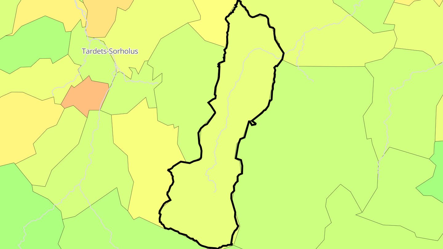 Carte des prix de l'immobilier Lanne-en-Barétous