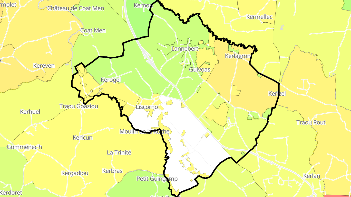Carte des prix de l'immobilier Lannebert