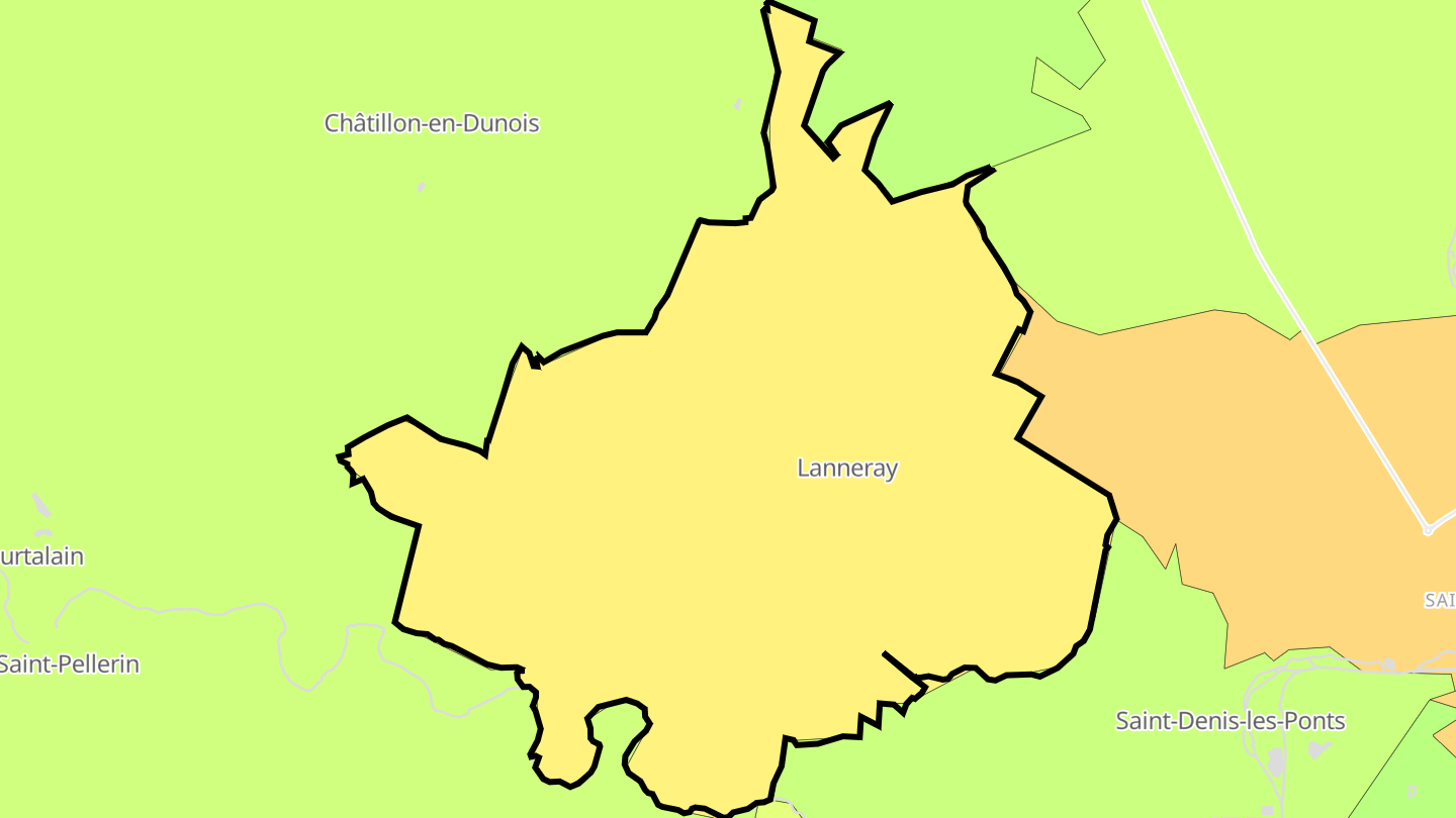 Carte des prix de l'immobilier Lanneray