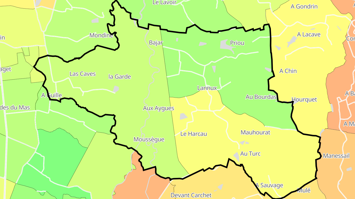 Carte des prix de l'immobilier Lannux