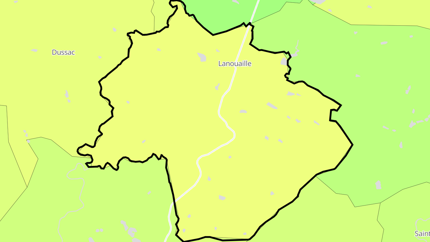 Carte des prix de l'immobilier Lanouaille