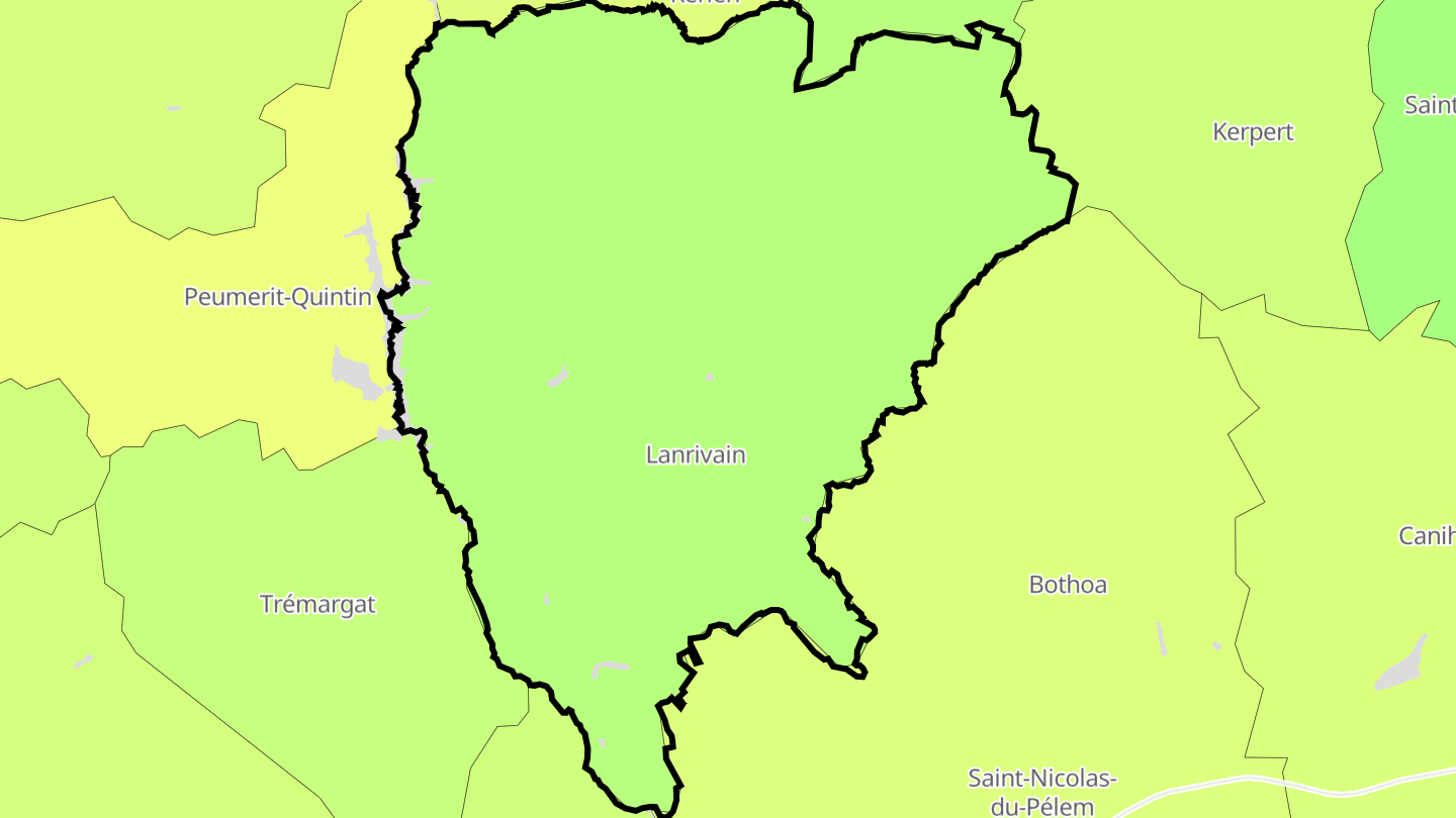 Carte des prix de l'immobilier Lanrivain