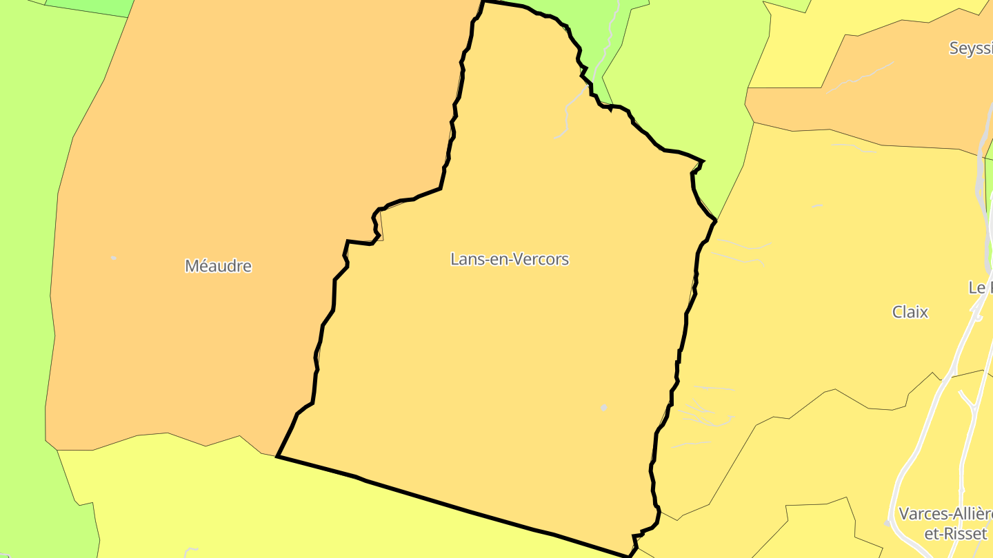 Carte des prix de l'immobilier Lans-en-Vercors
