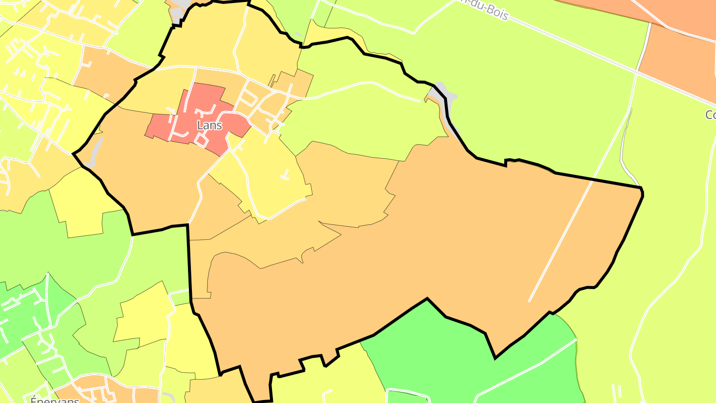 Carte des prix de l'immobilier Lans