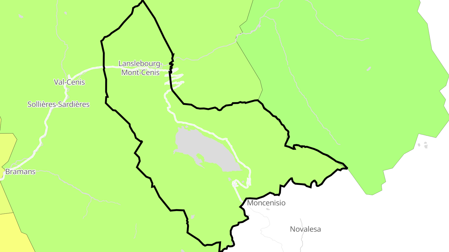 Carte des prix de l'immobilier Lanslebourg-Mont-Cenis