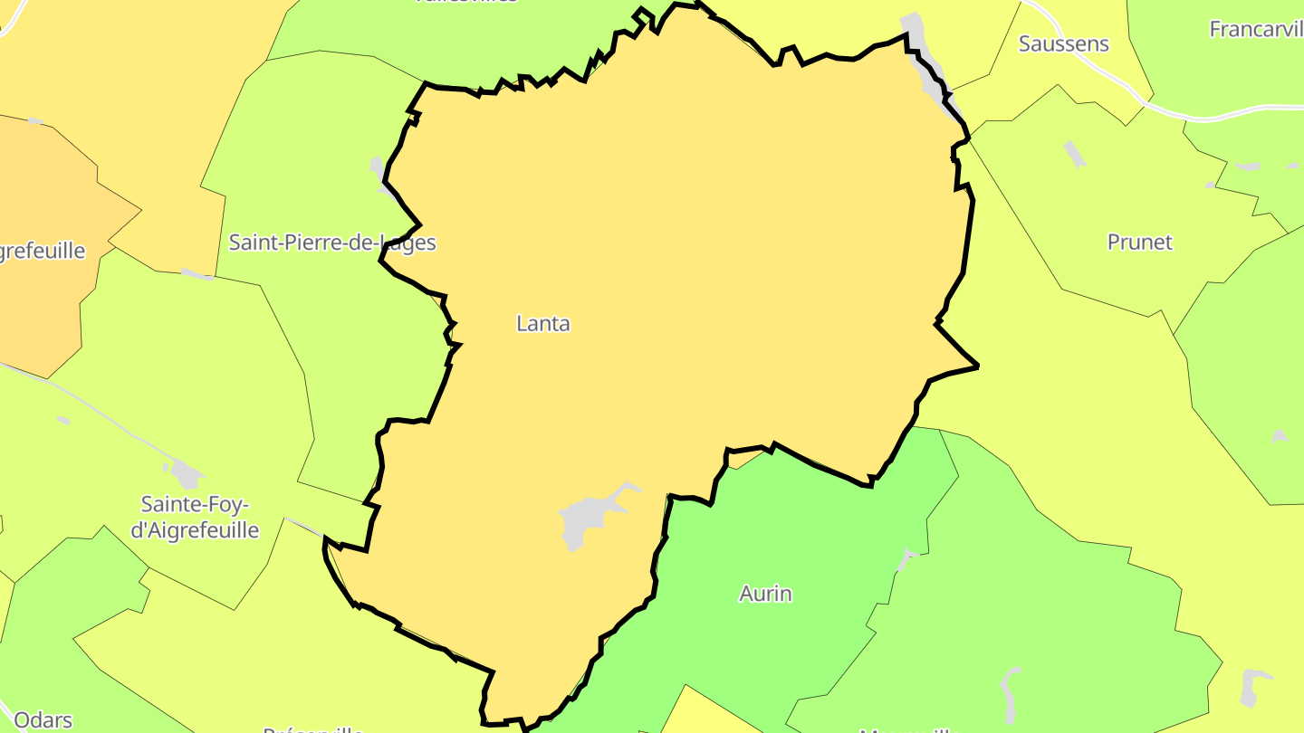 Carte des prix de l'immobilier Lanta