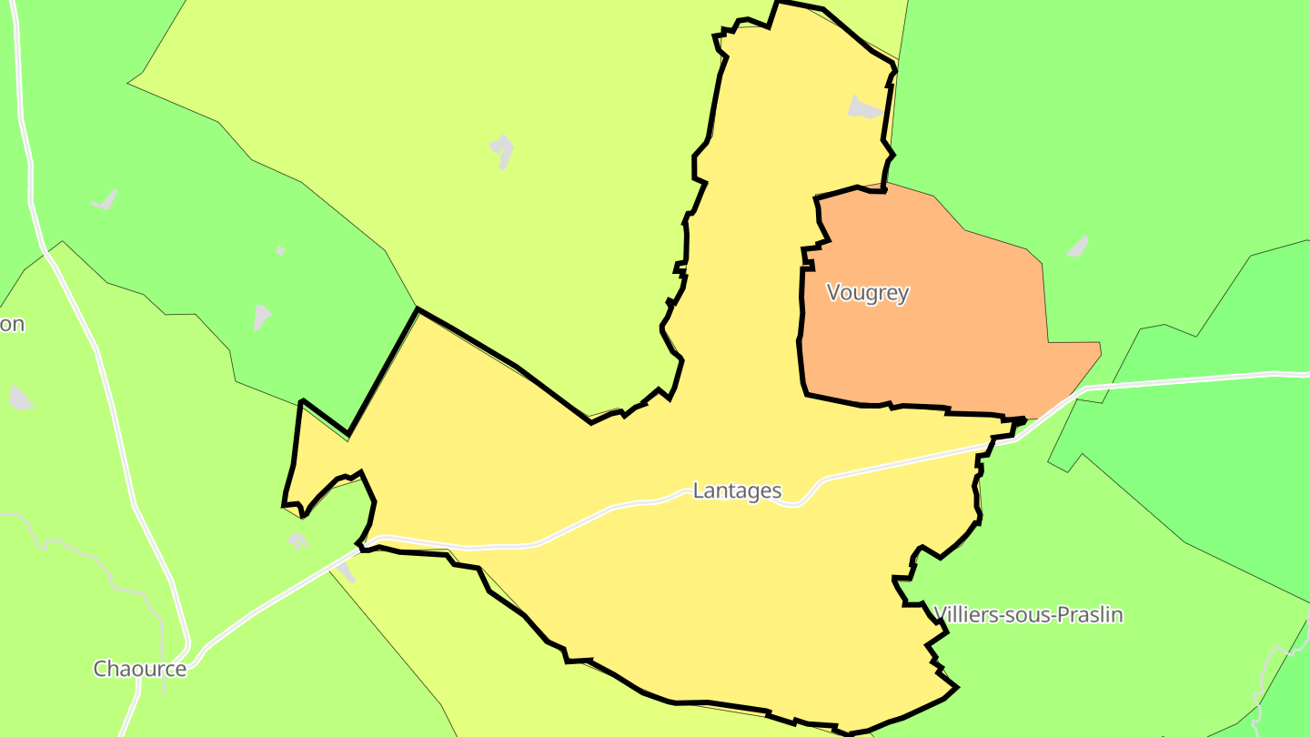 Carte des prix de l'immobilier Lantages