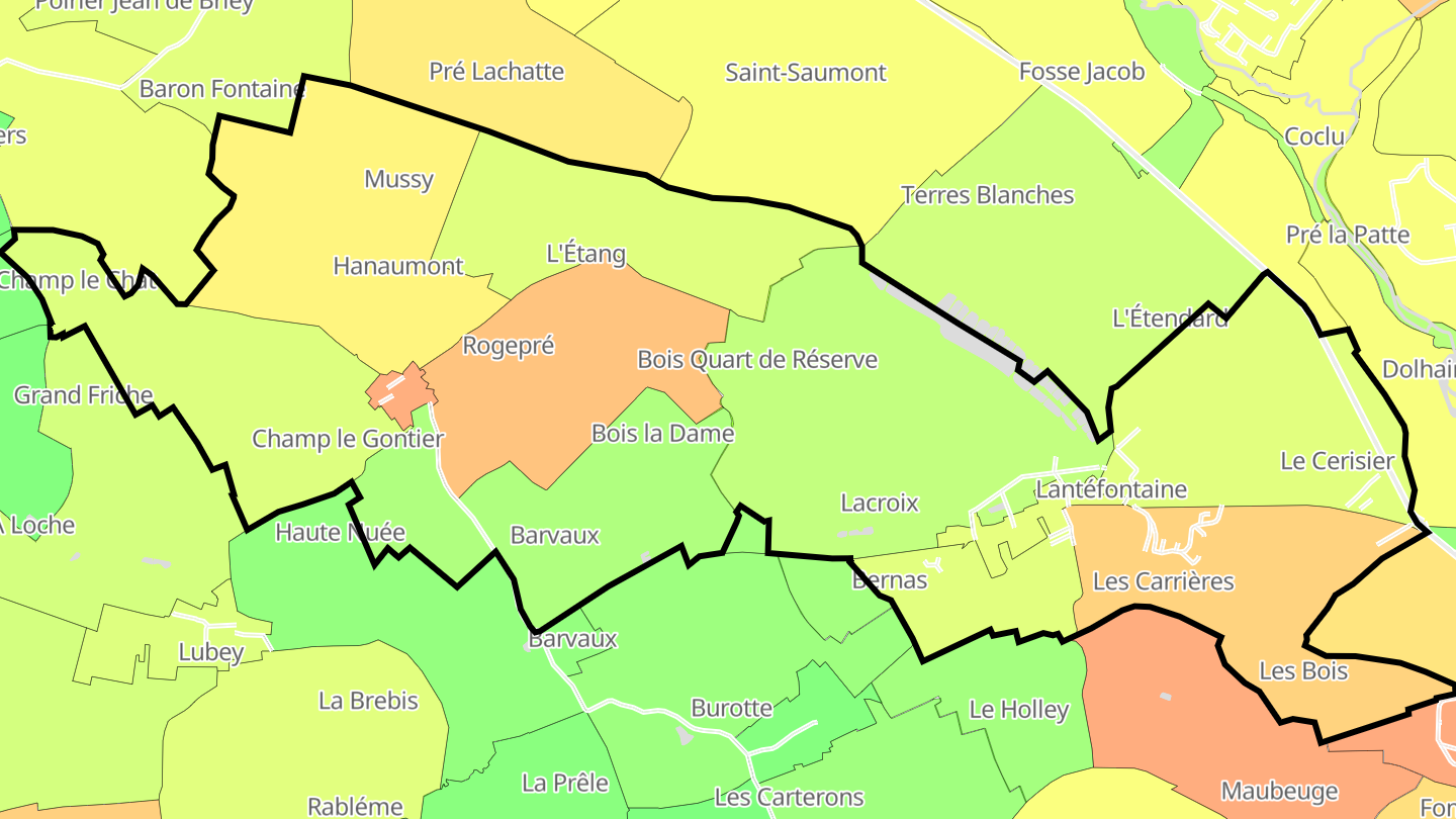 Carte des prix de l'immobilier Lantéfontaine