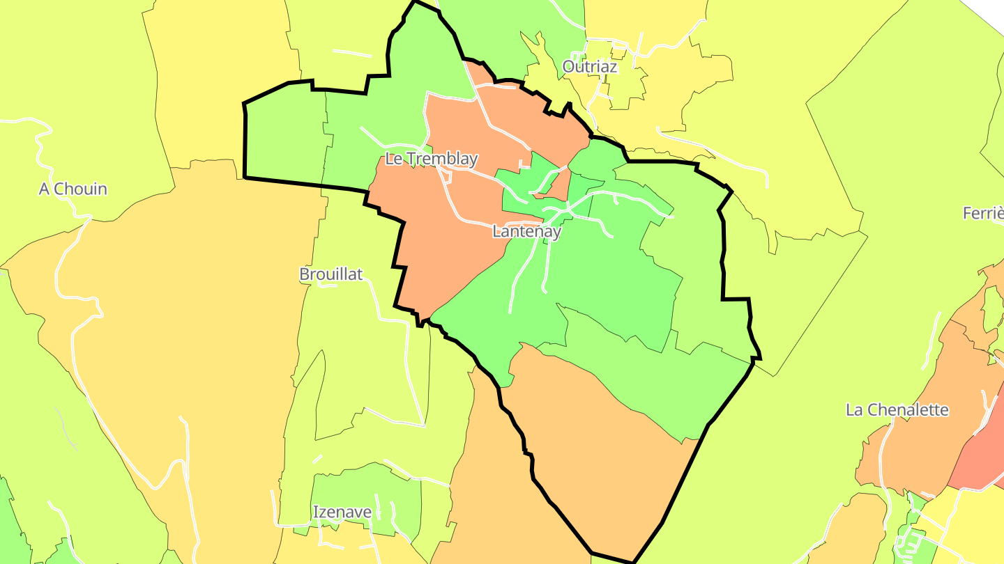 Carte des prix de l'immobilier Lantenay
