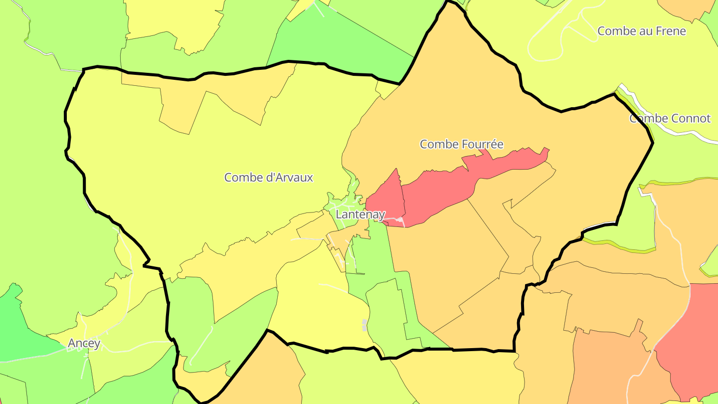 Carte des prix de l'immobilier Lantenay