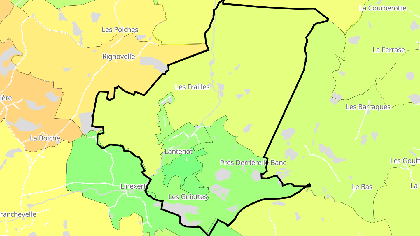 Carte des prix de l'immobilier Lantenot