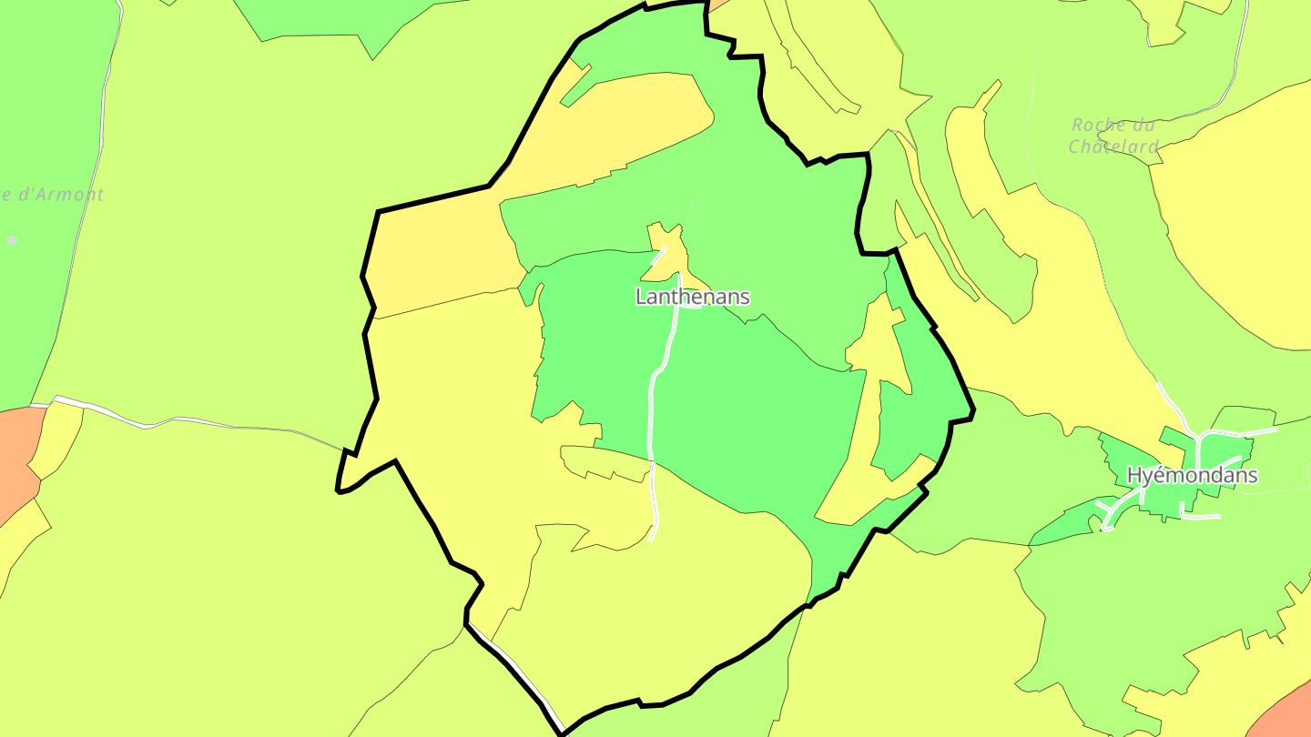 Carte des prix de l'immobilier Lanthenans