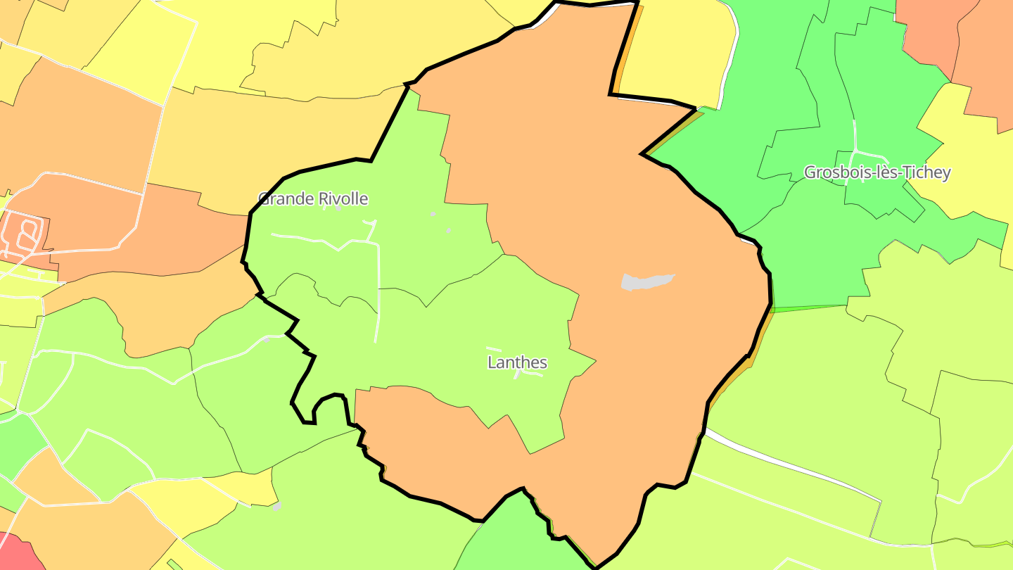 Carte des prix de l'immobilier Lanthes