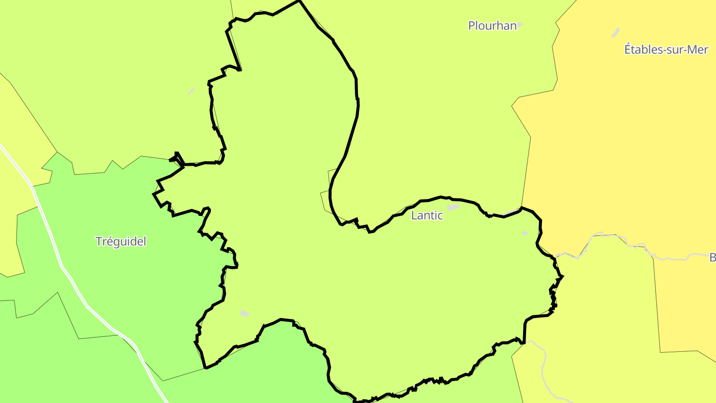 Carte des prix de l'immobilier Lantic