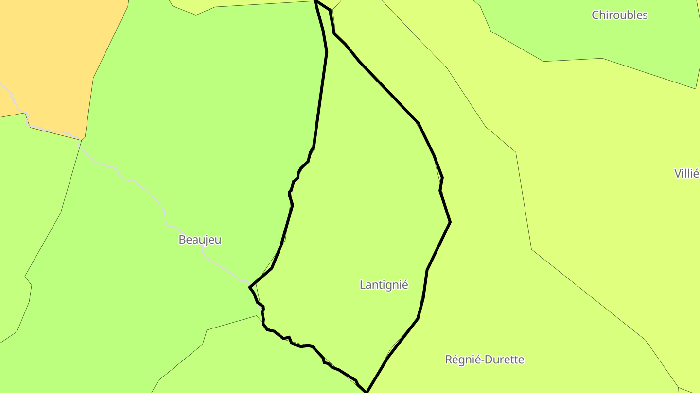Carte des prix de l'immobilier Lantignié