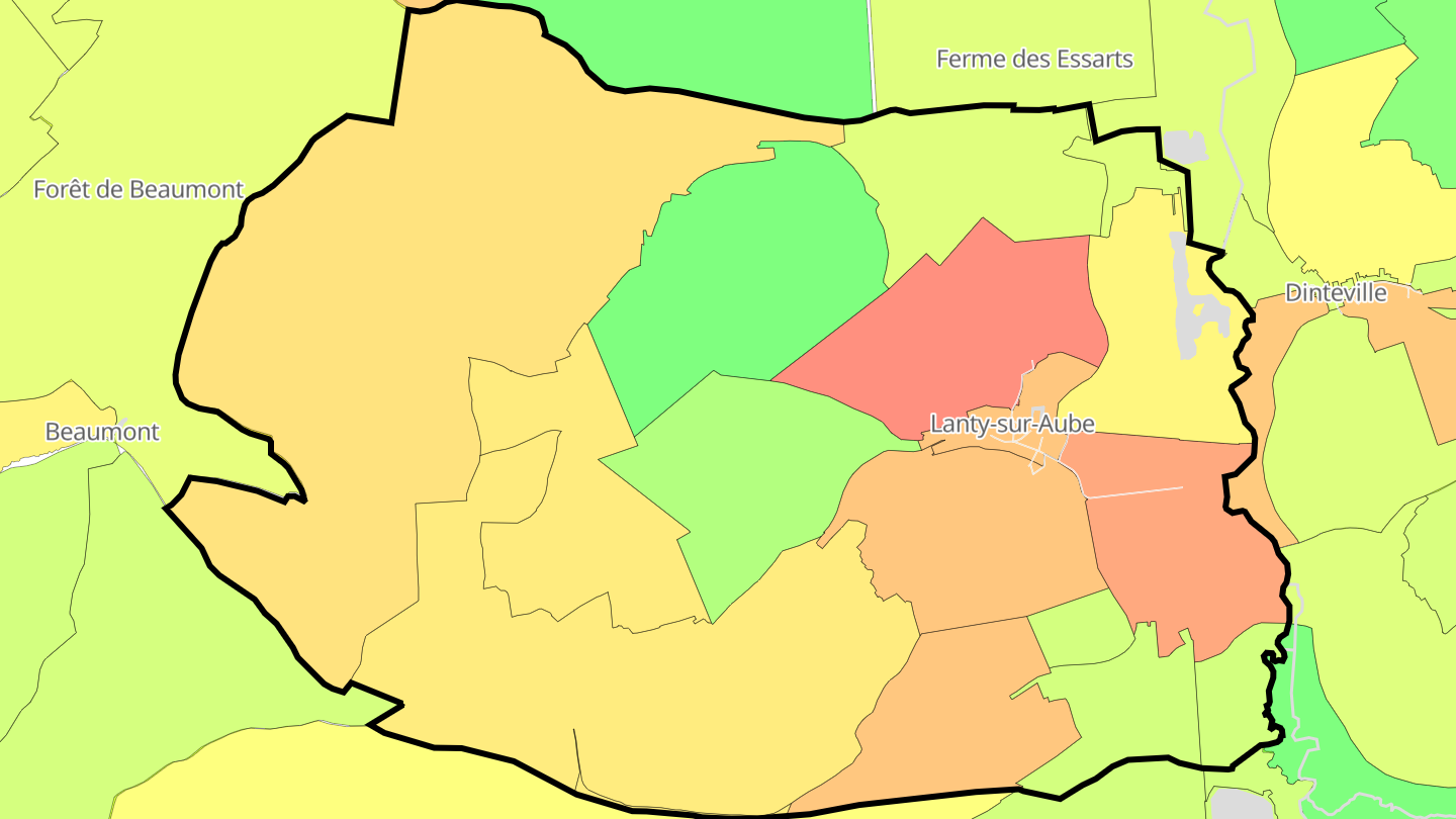 Carte des prix de l'immobilier Lanty-sur-Aube