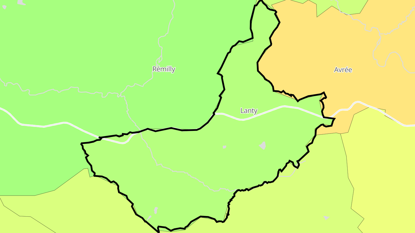 Carte des prix de l'immobilier Lanty