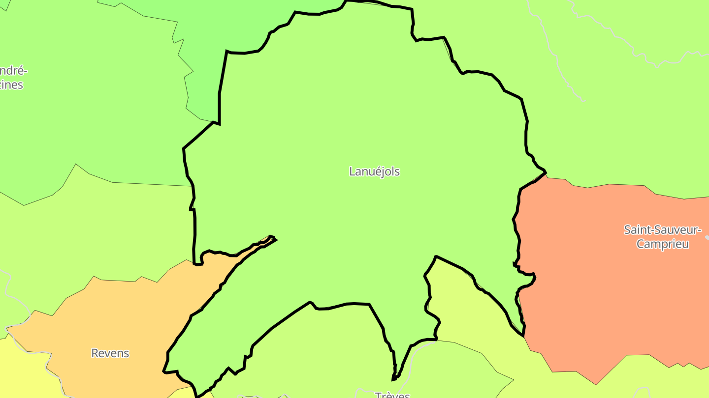 Carte des prix de l'immobilier Lanuéjols