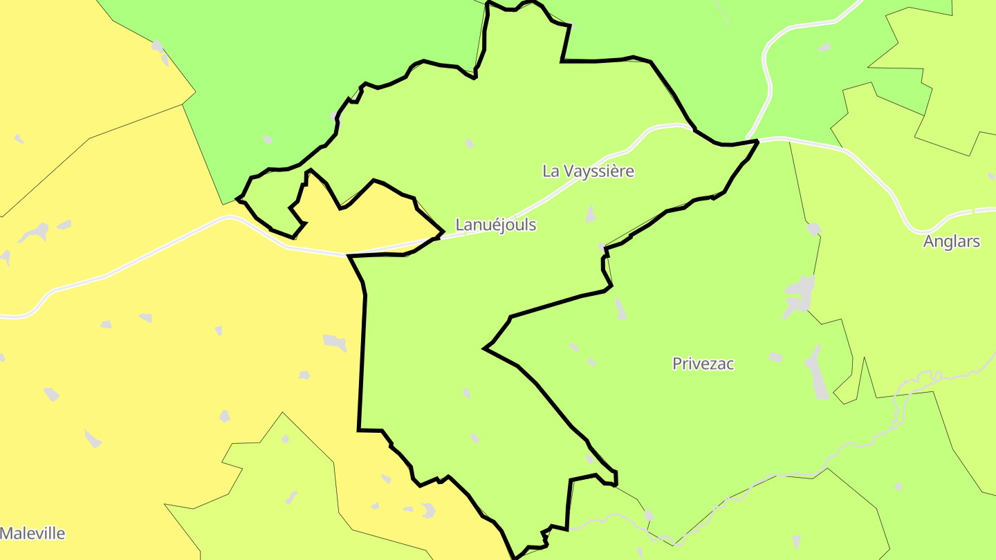 Carte des prix de l'immobilier Lanuéjouls