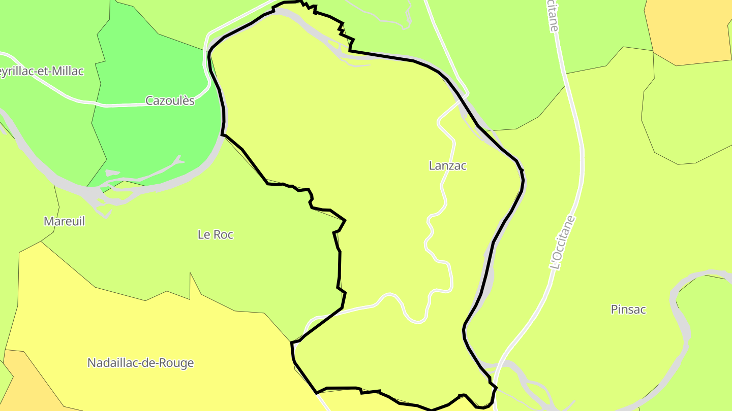 Carte des prix de l'immobilier Lanzac
