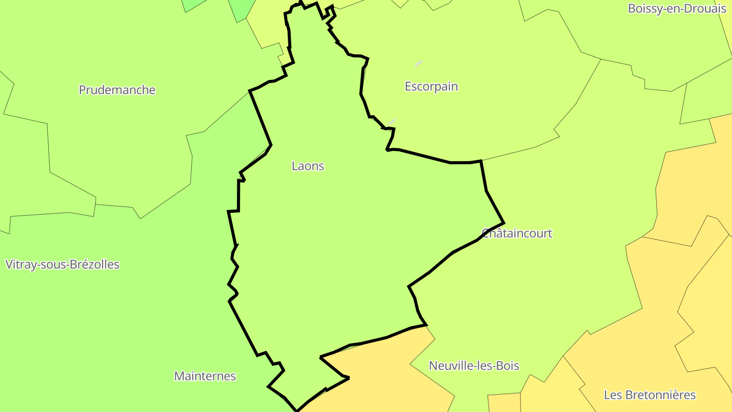 Carte des prix de l'immobilier Laons