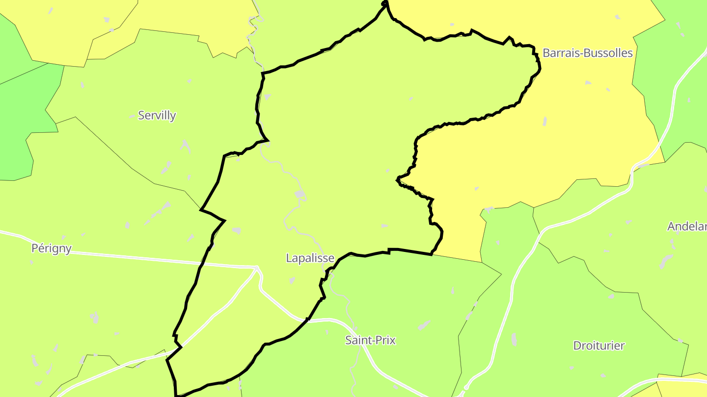 Carte des prix de l'immobilier Lapalisse