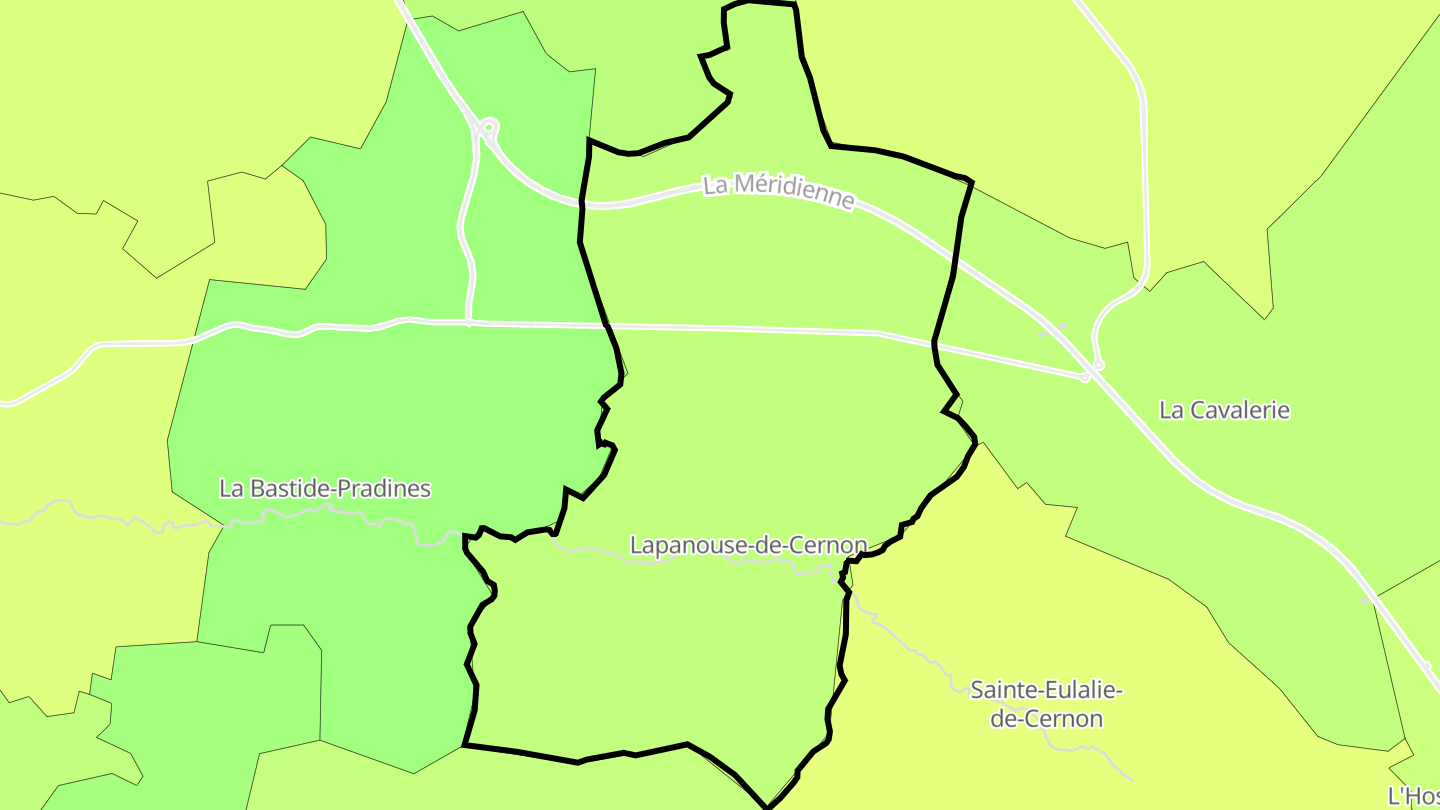 Carte des prix de l'immobilier Lapanouse-de-Cernon