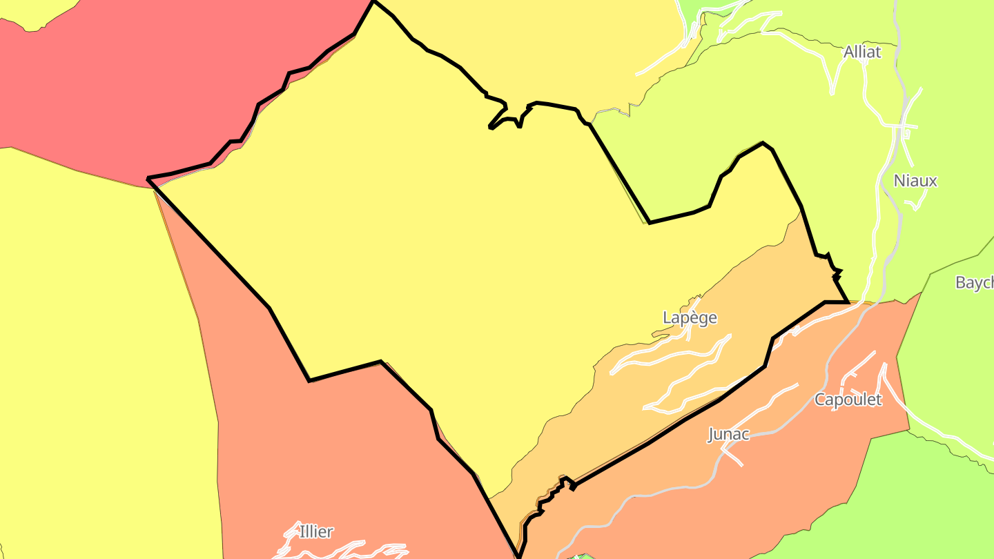 Carte des prix de l'immobilier Lapège