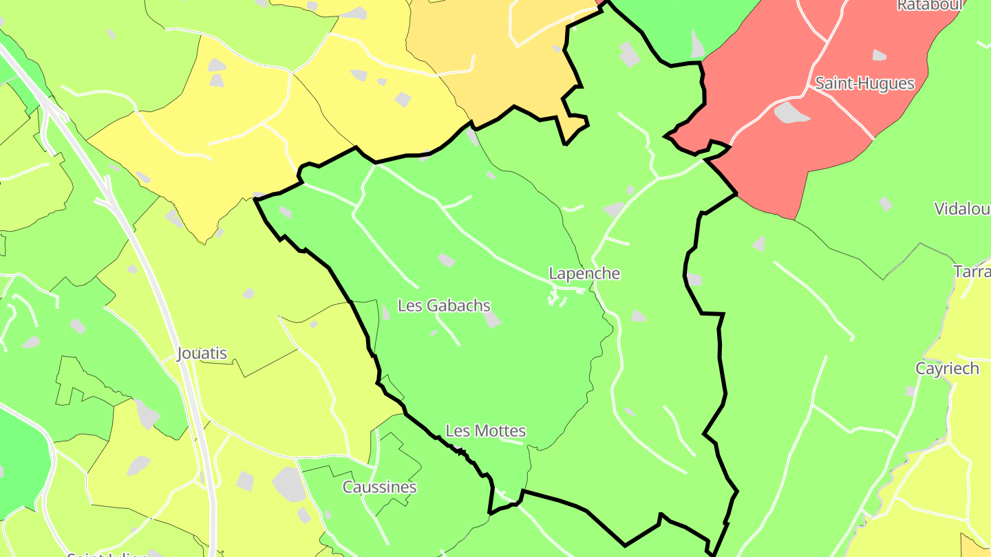 Carte des prix de l'immobilier Lapenche