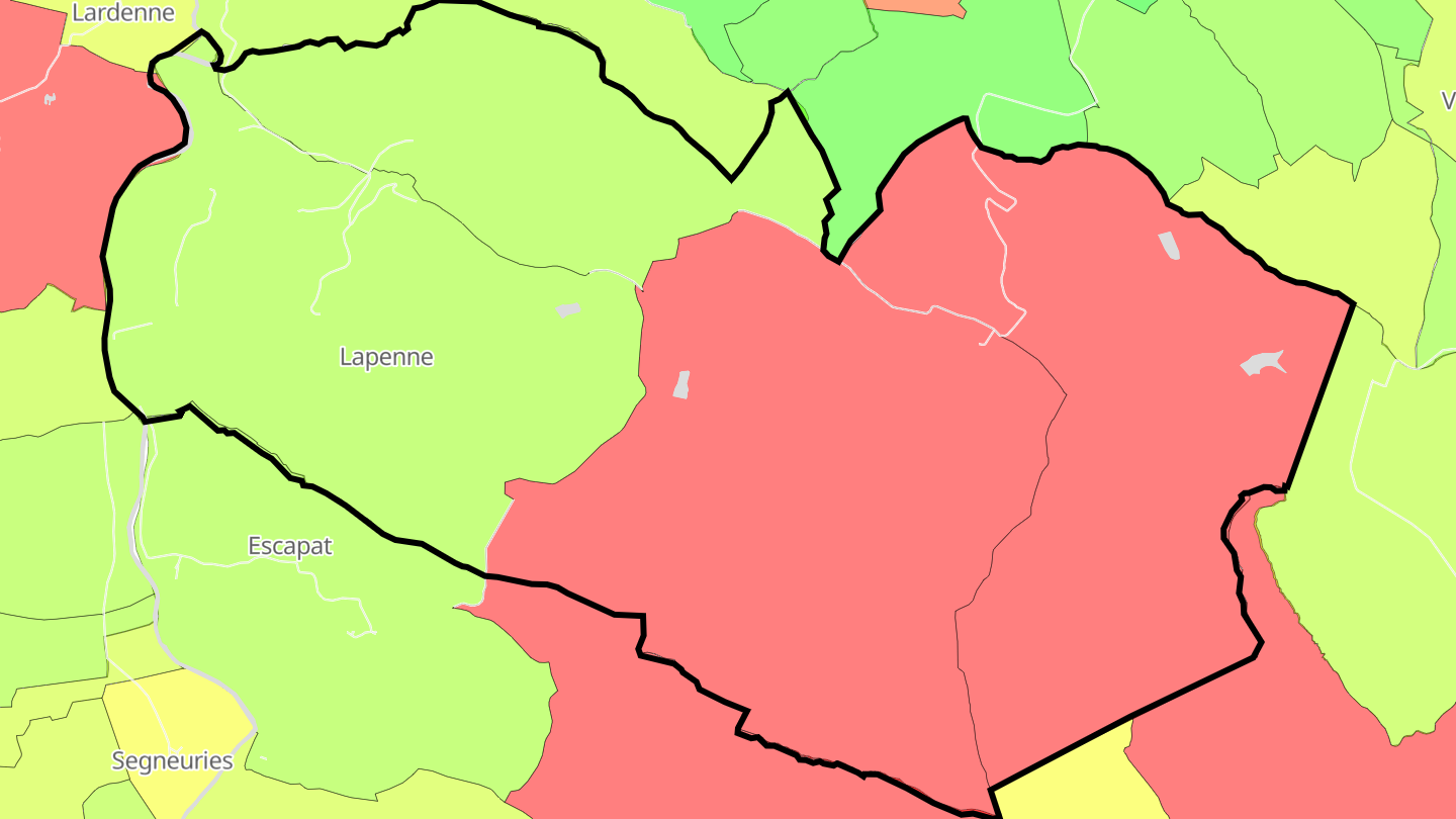 Carte des prix de l'immobilier Lapenne