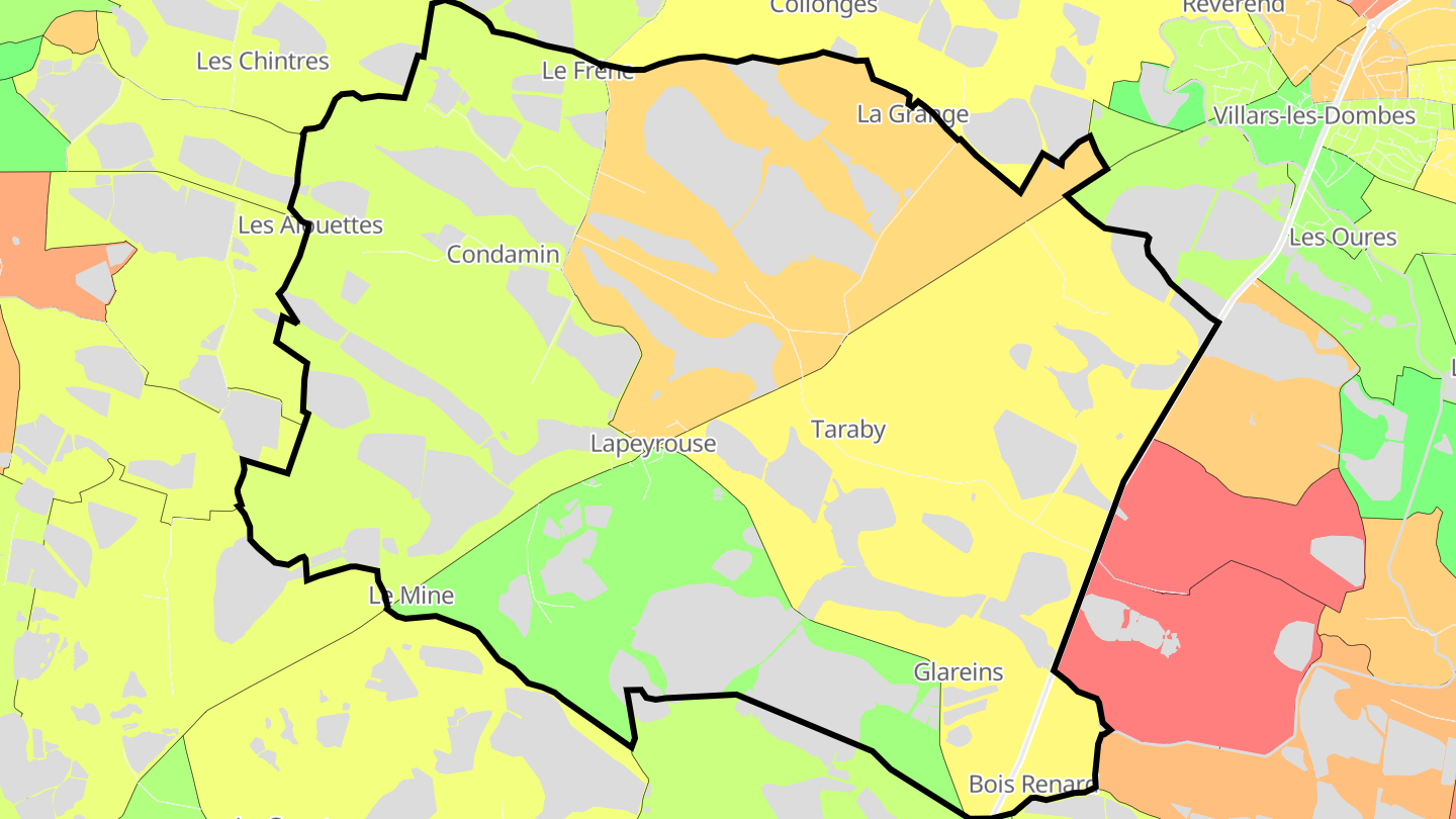 Carte des prix de l'immobilier Lapeyrouse
