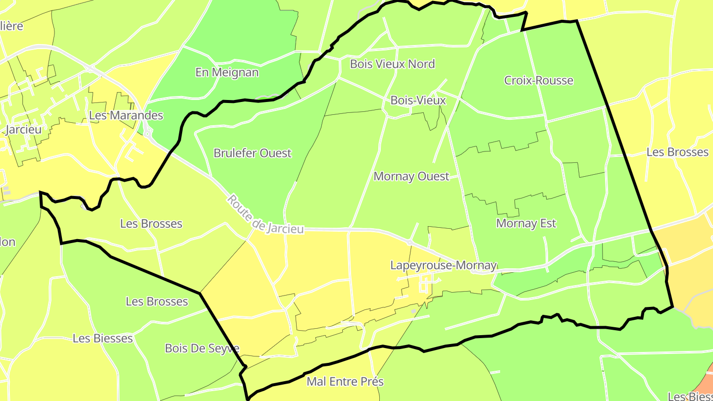 Carte des prix de l'immobilier Lapeyrouse-Mornay