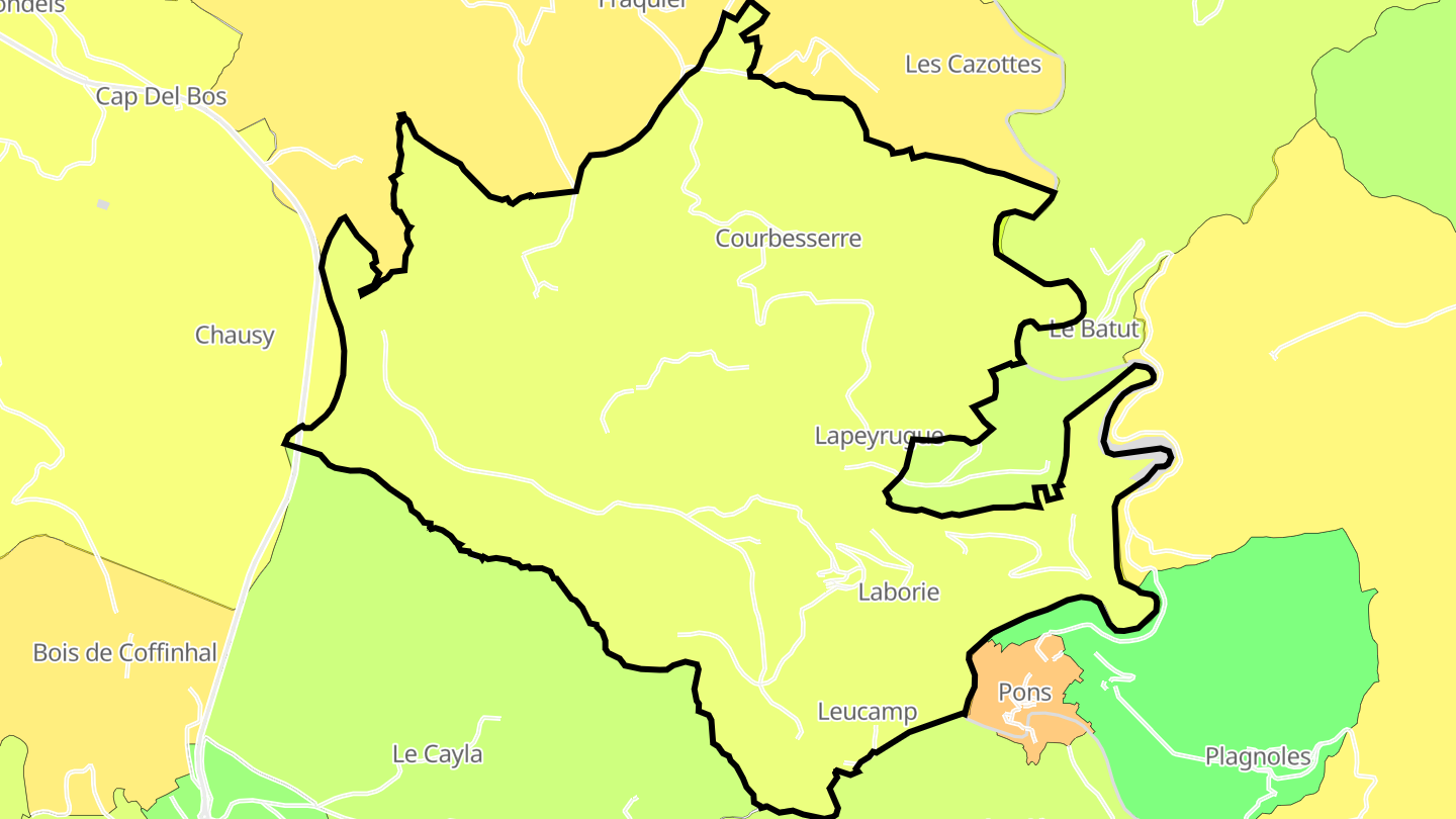 Carte des prix de l'immobilier Lapeyrugue