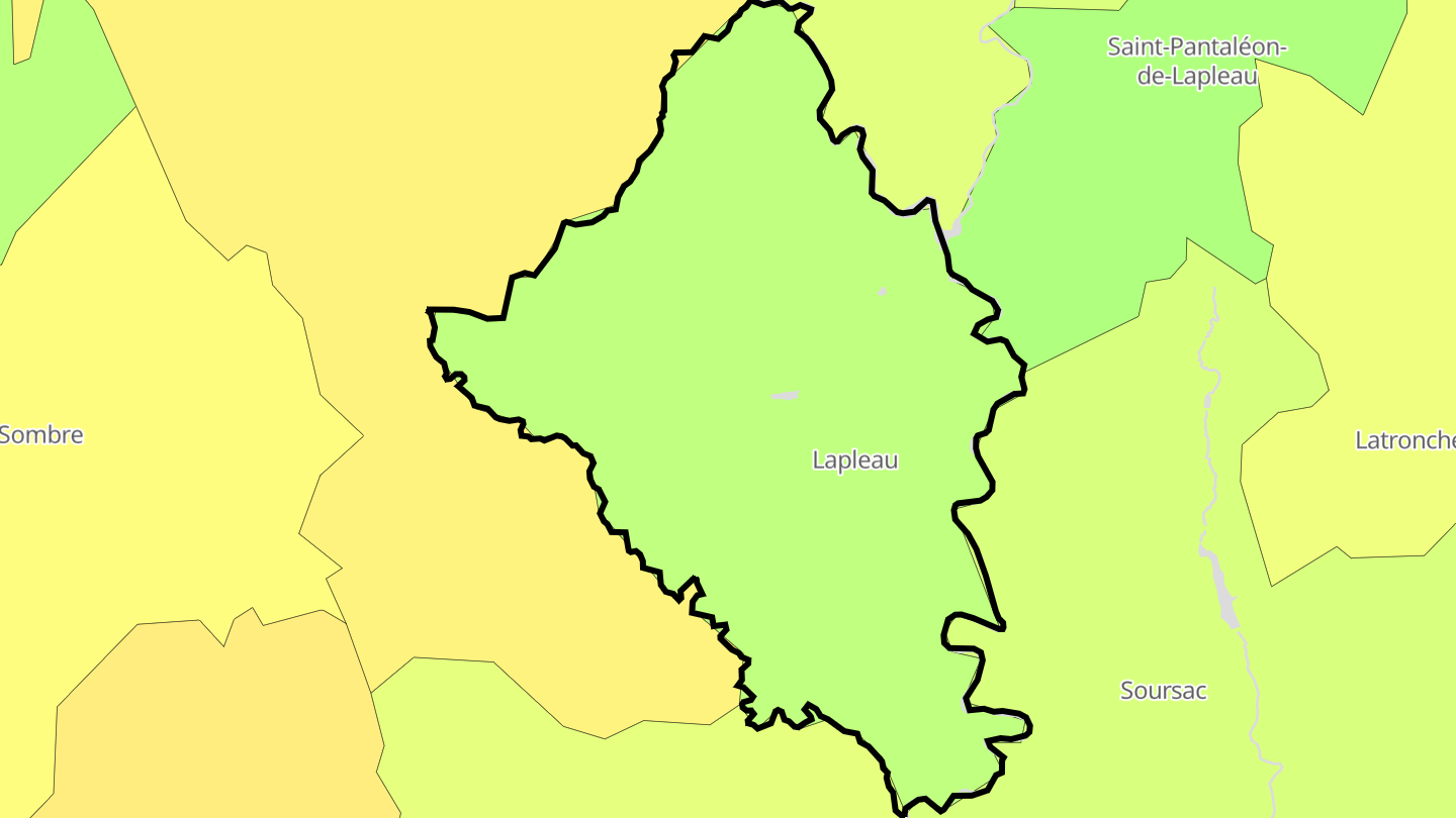 Carte des prix de l'immobilier Lapleau