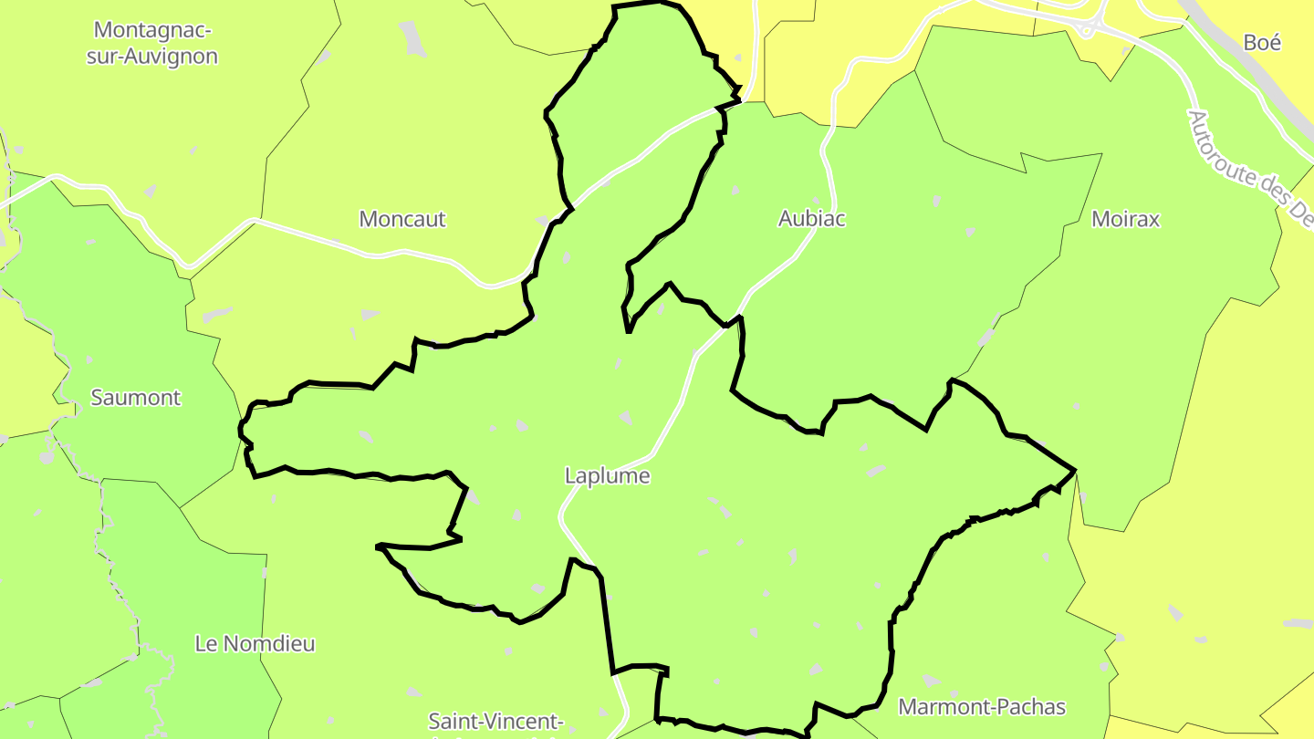 Carte des prix de l'immobilier Laplume