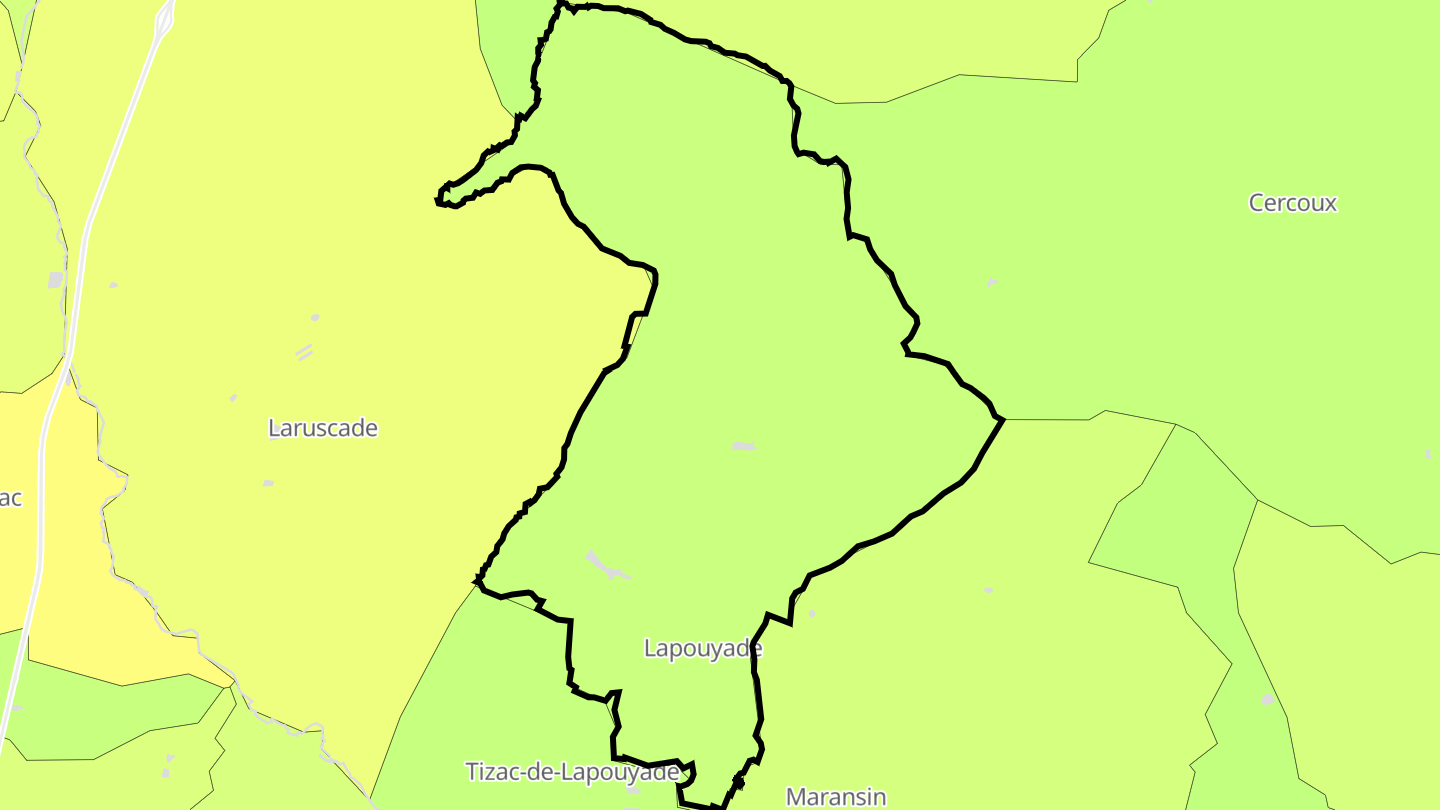 Carte des prix de l'immobilier Lapouyade