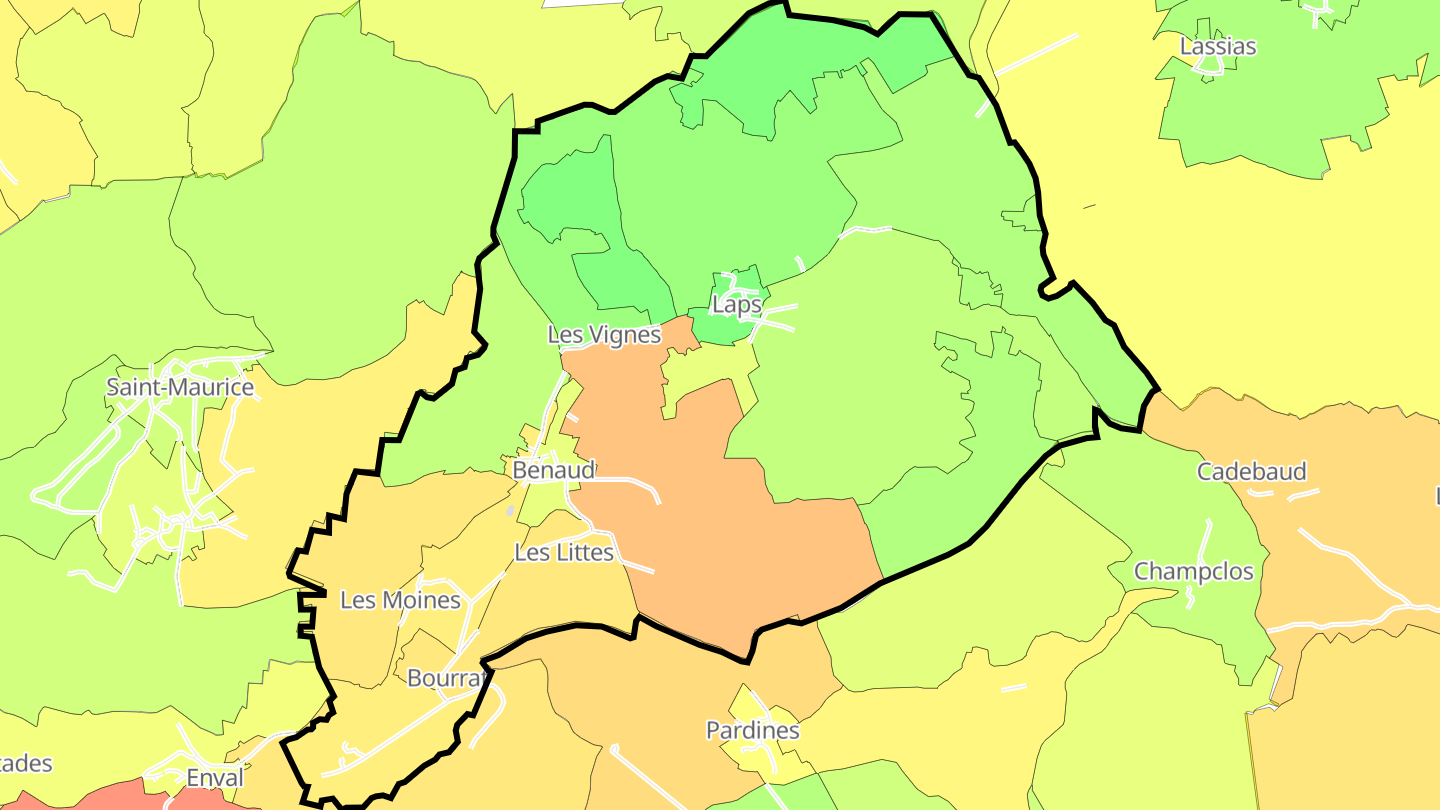 Carte des prix de l'immobilier Laps