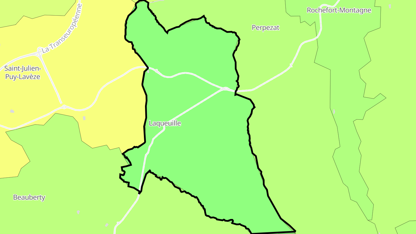 Carte des prix de l'immobilier Laqueuille