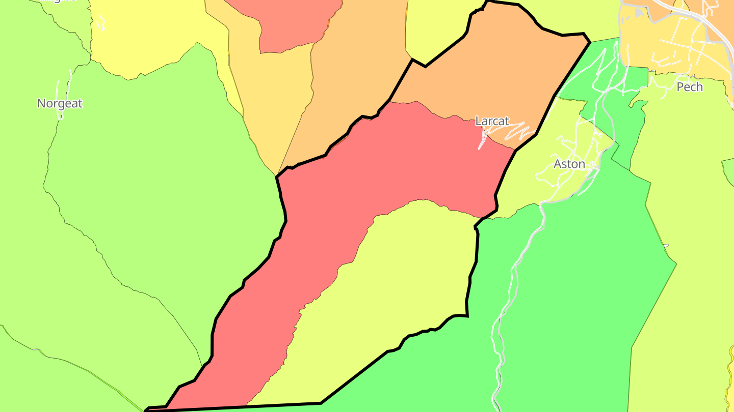 Carte des prix de l'immobilier Larcat