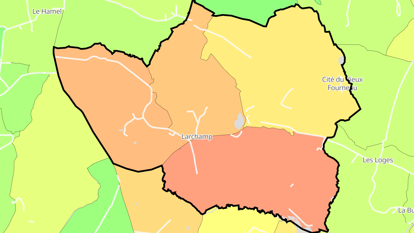 Carte des prix de l'immobilier Larchamp