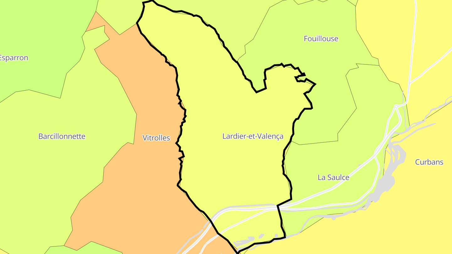 Carte des prix de l'immobilier Lardier-et-Valença