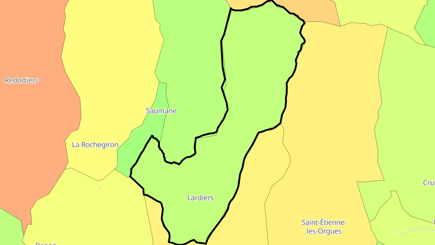 Carte des prix de l'immobilier Lardiers